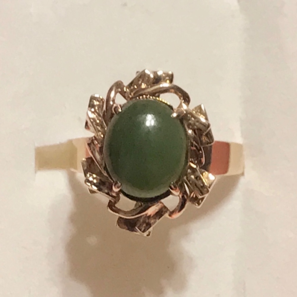 ❌❌❌SOLD❌❌❌ANTIQUE NATURAL JADE 10 KT YELLOW - Picture 12 of 13